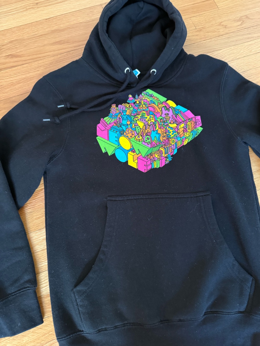 Meow Wold Black Hooded Sweatshirt Size XS